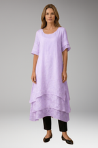 Women's Elegant Midi Dress with Open Neckline and Fluid Cut 8