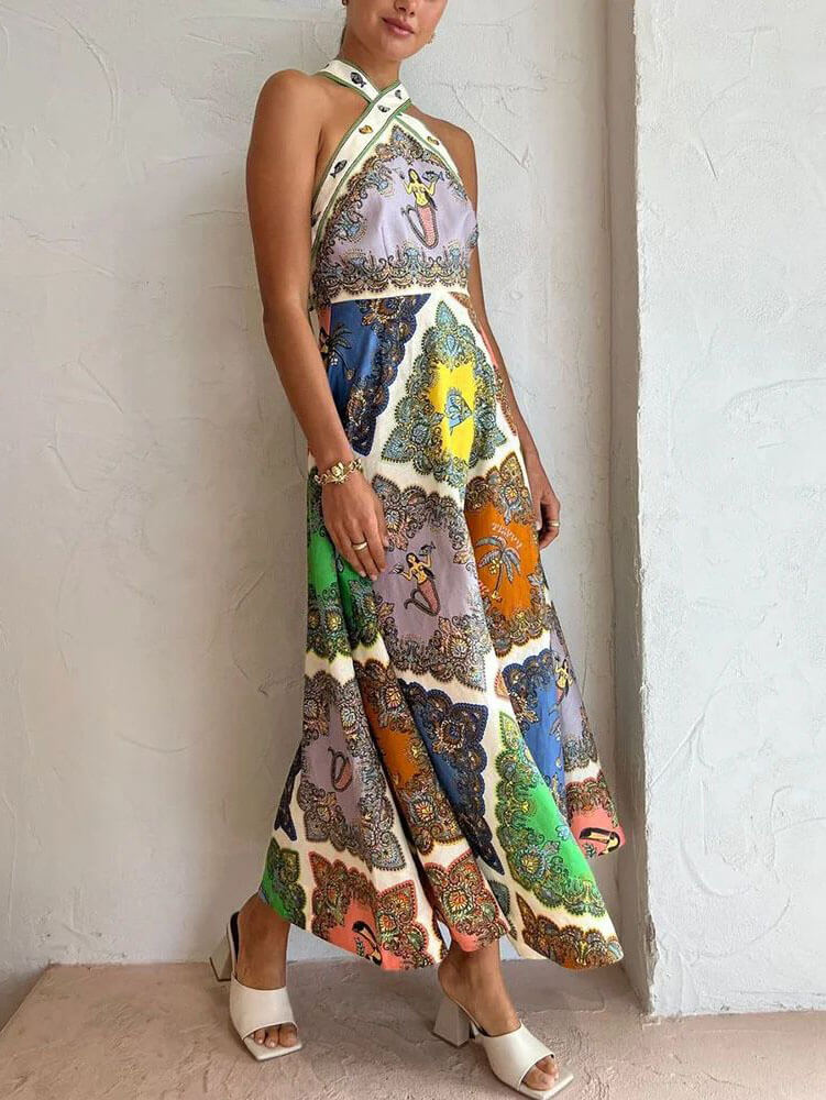 Women's Floral Maxi Dress | Sleeveless 1