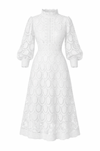 Women's Long Shaped Sleeve Lace Midi Dress 2