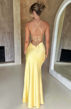 Women's Maxi Dress with Cross Back Strap and Front Leg Split 1
