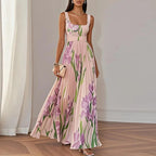 Women's Maxi Dress with Floral Design and A-Line Fit 1