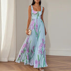 Women's Maxi Dress with Floral Design and A-Line Fit 4