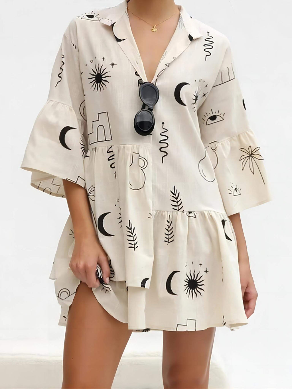 Women's Mini Sundress | Botanical Print 9