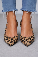 Women's Pointed Toe Leopard Slingback Heels 1