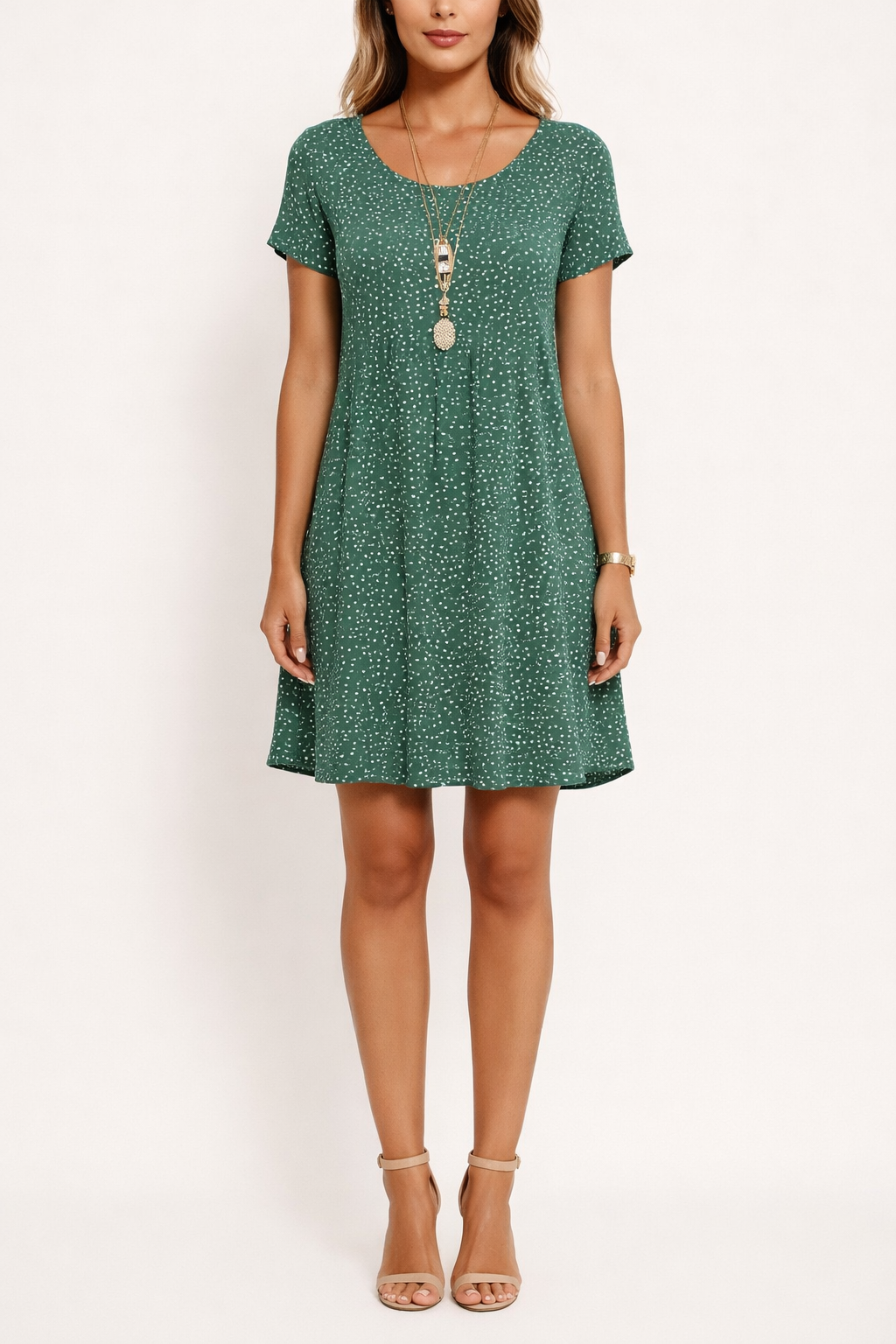 Women's Printed Short Sleeve Mini Dress 0