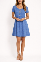 Women's Printed Short Sleeve Mini Dress 2