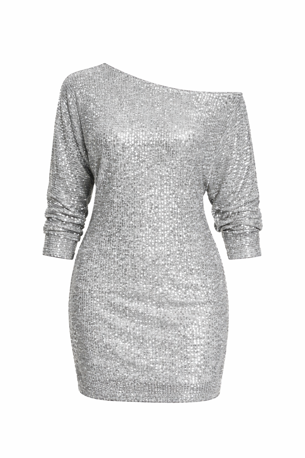 Women's Sequin Long Sleeve Off Shoulder Mini Dress 1