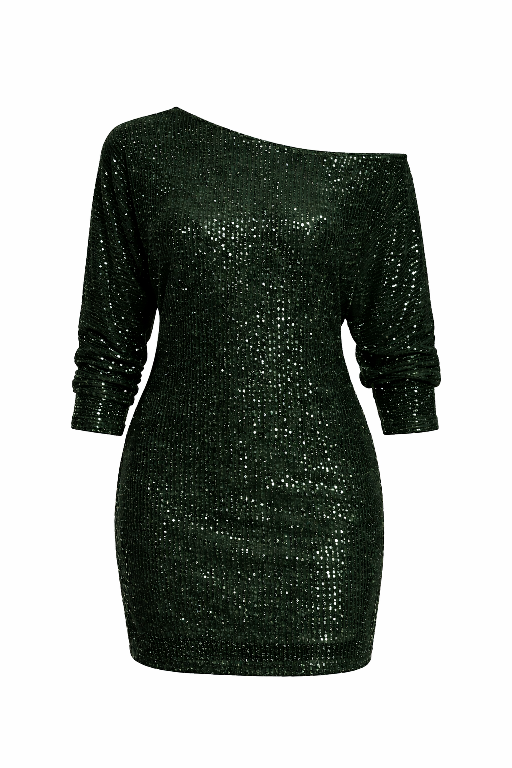 Women's Sequin Long Sleeve Off Shoulder Mini Dress 2