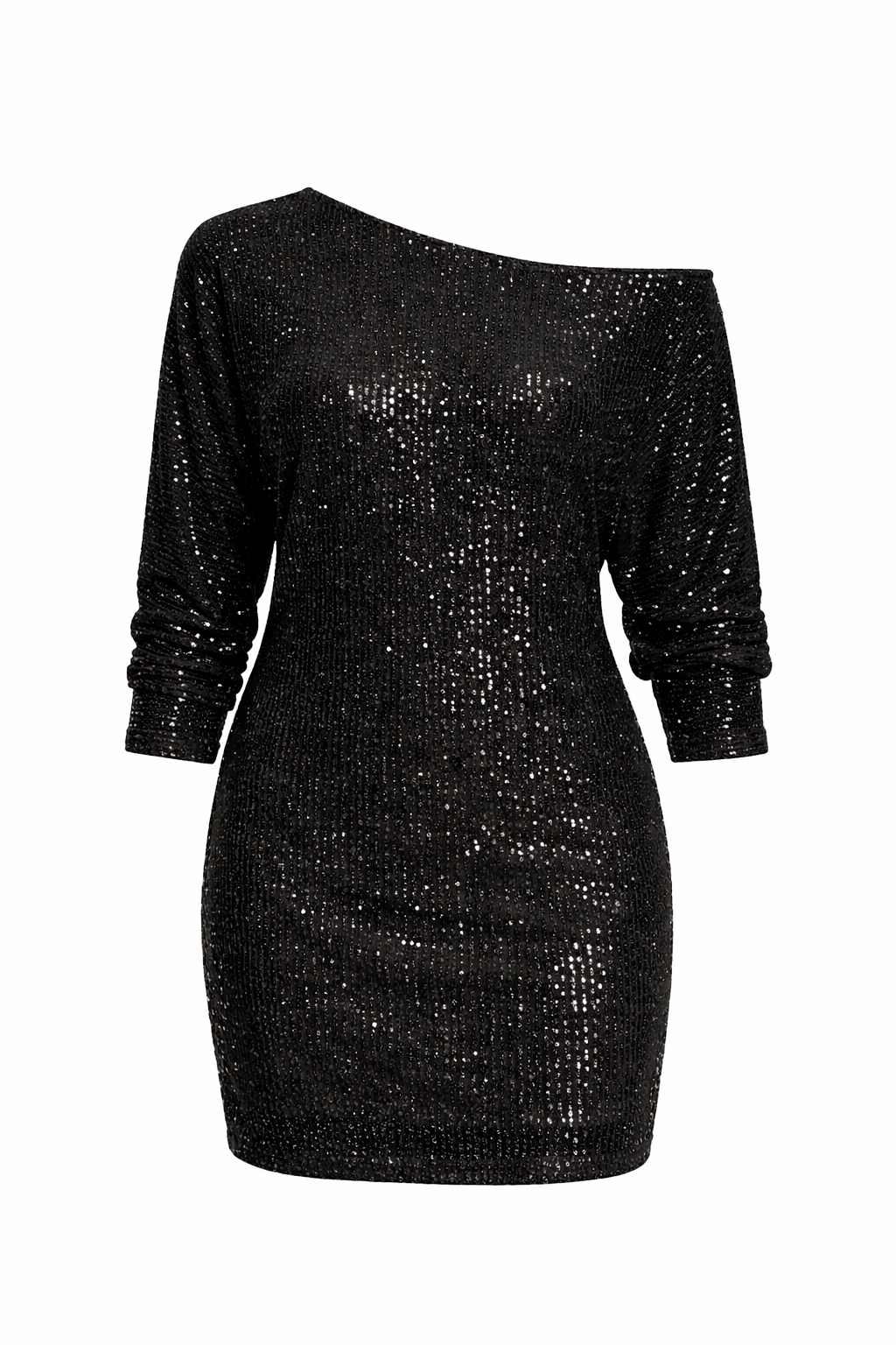 Women's Sequin Long Sleeve Off Shoulder Mini Dress 3