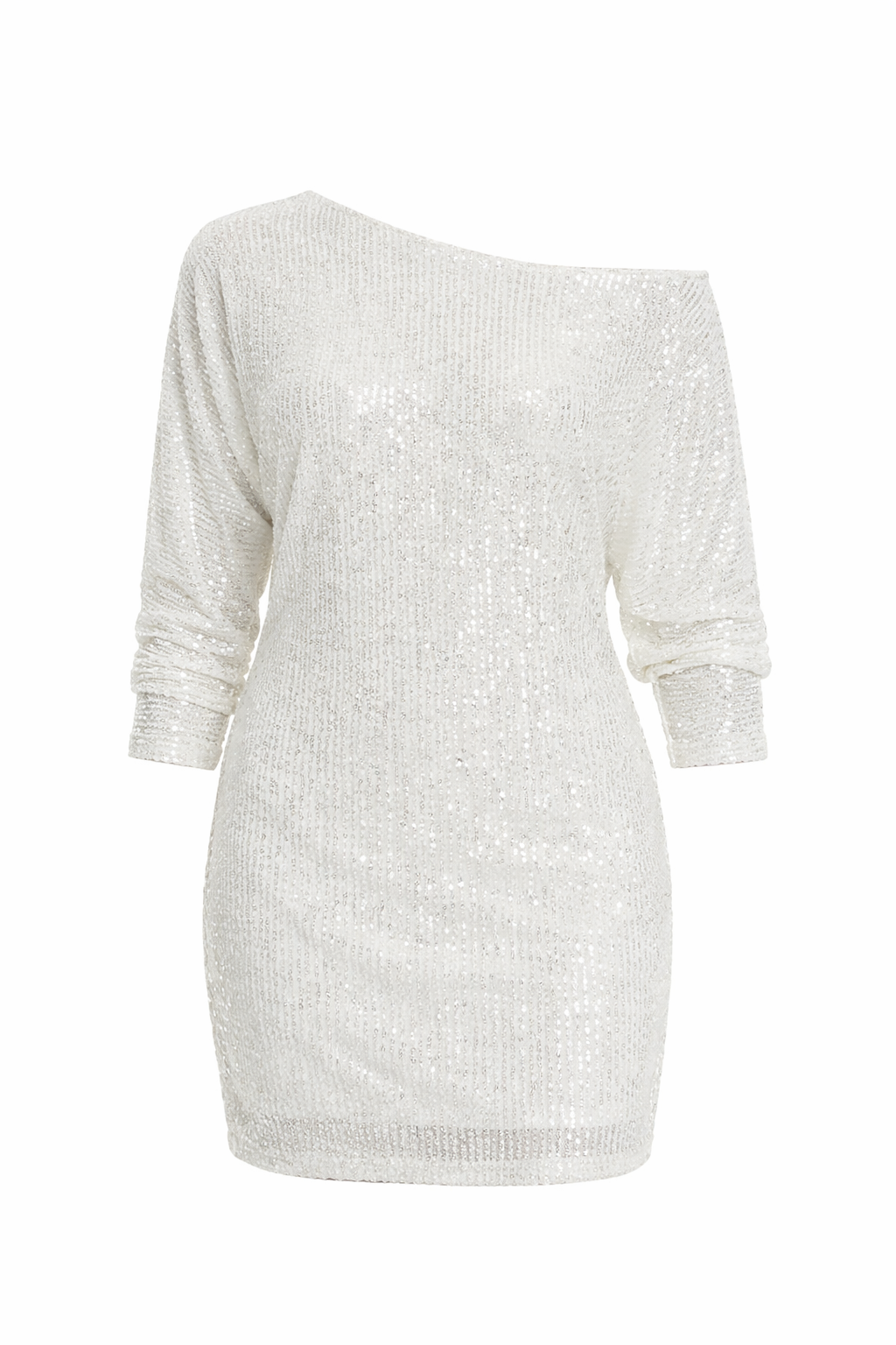 Women's Sequin Long Sleeve Off Shoulder Mini Dress 4