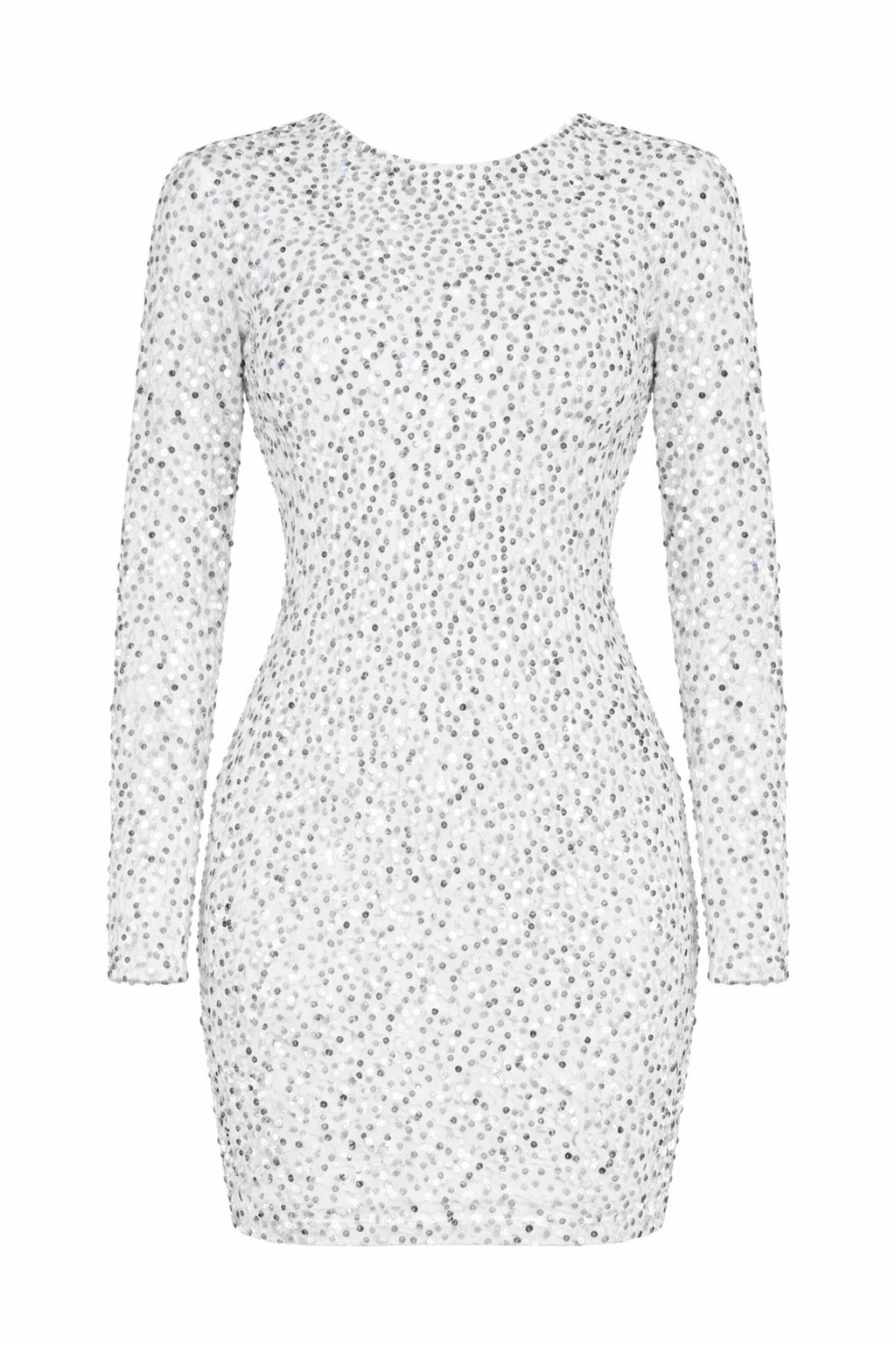 Women's Shimmering Long Sleeve Backless Mini Dress 0