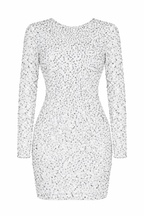 Women's Shimmering Long Sleeve Backless Mini Dress 0