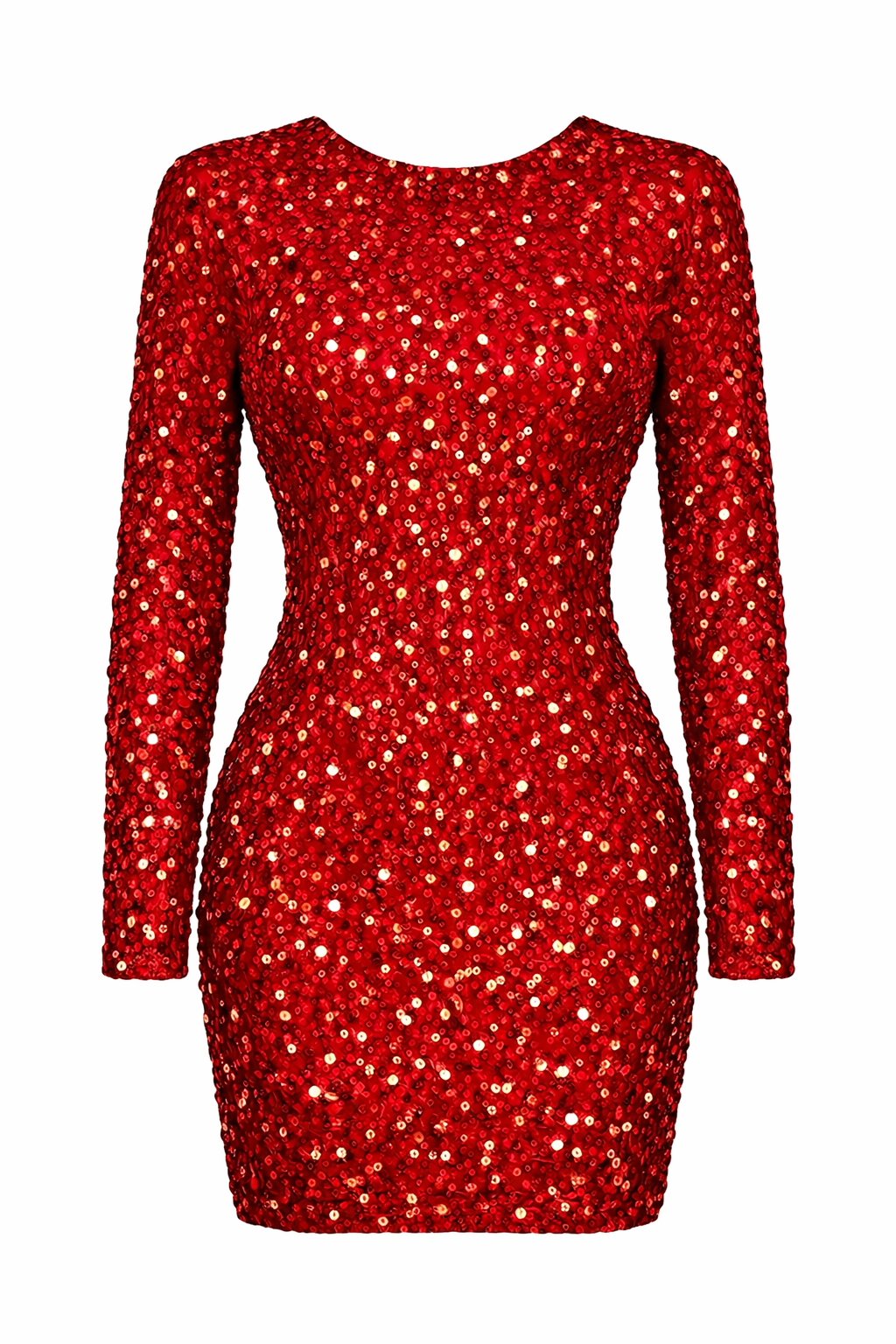 Women's Shimmering Long Sleeve Backless Mini Dress 3