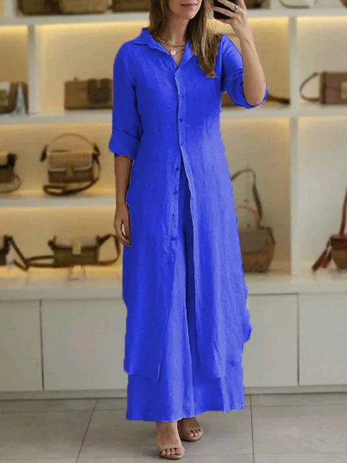 Women's Shirt Dress | Long Sleeve Button-Front 0