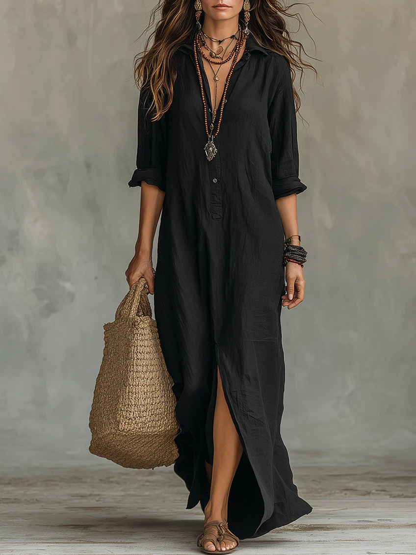 Women's Shirt Dress | Long Sleeve Button-Front 0