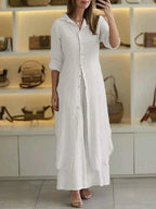 Women's Shirt Dress | Long Sleeve Button-Front 1