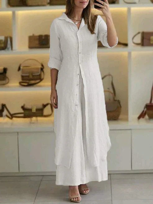 Women's Shirt Dress | Long Sleeve Button-Front 1