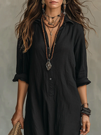 Women's Shirt Dress | Long Sleeve Button-Front 3
