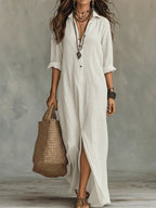 Women's Shirt Dress | Long Sleeve Button-Front 5