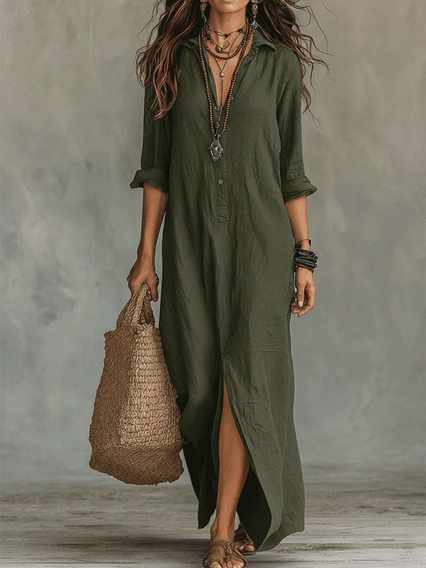 Women's Shirt Dress | Long Sleeve Button-Front 6