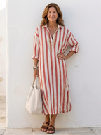 Women's Shirt Dress | Long Sleeve Striped 3