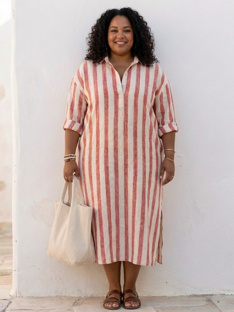 Women's Shirt Dress | Long Sleeve Striped 4