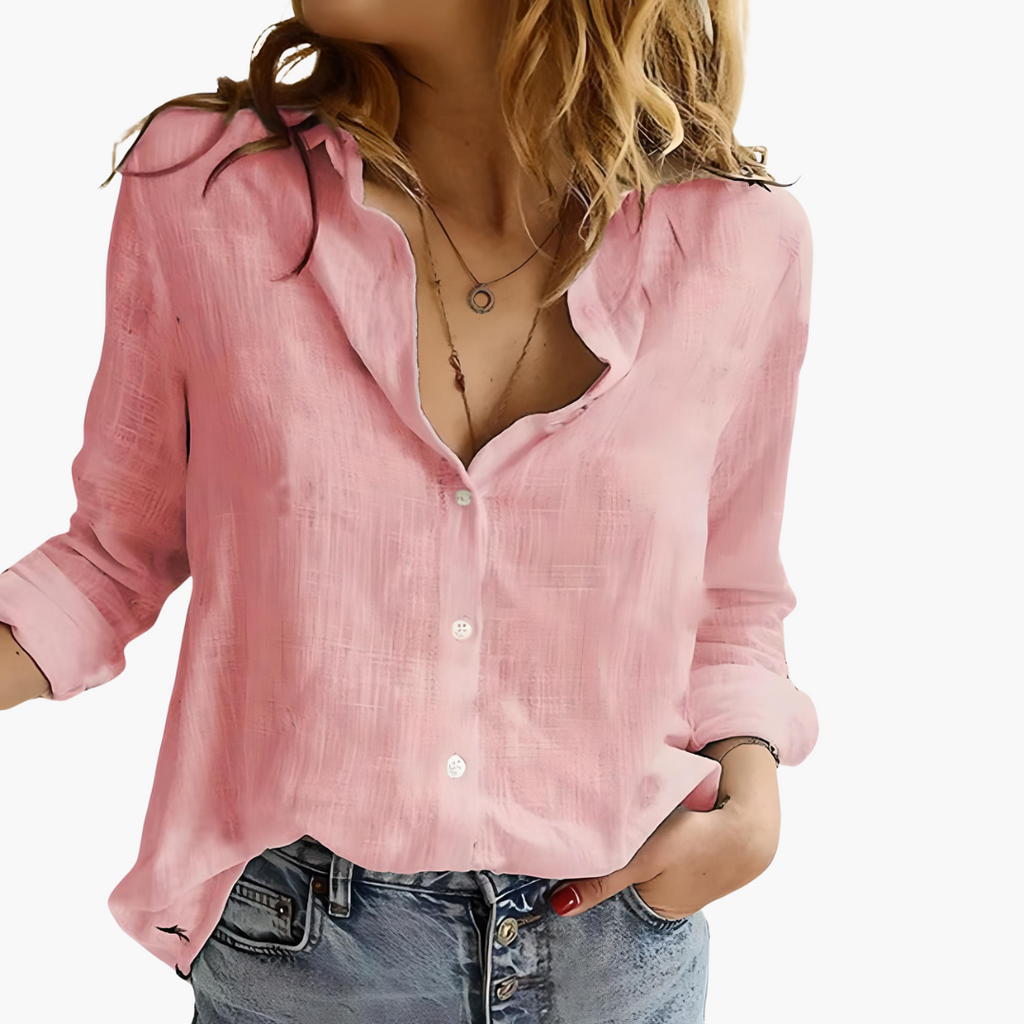 Women’s Shirt with Button Front and Collared Neck 1