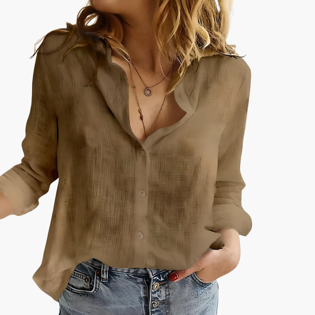 Women’s Shirt with Button Front and Collared Neck 4