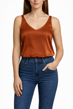 Women's Sleeveless Tank Blouse with V Neck 2