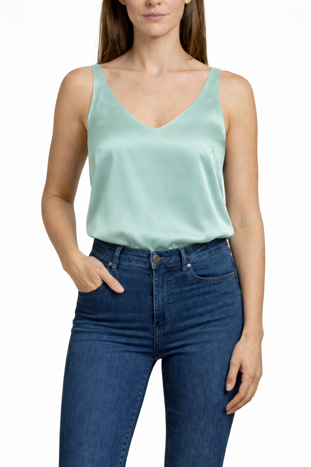 Women's Sleeveless Tank Blouse with V Neck 7
