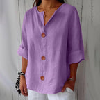 Women's Summer Blouse with Loose Fit and Breathable Linen 10