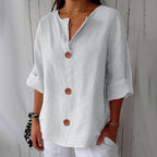 Women's Summer Blouse with Loose Fit and Breathable Linen 12