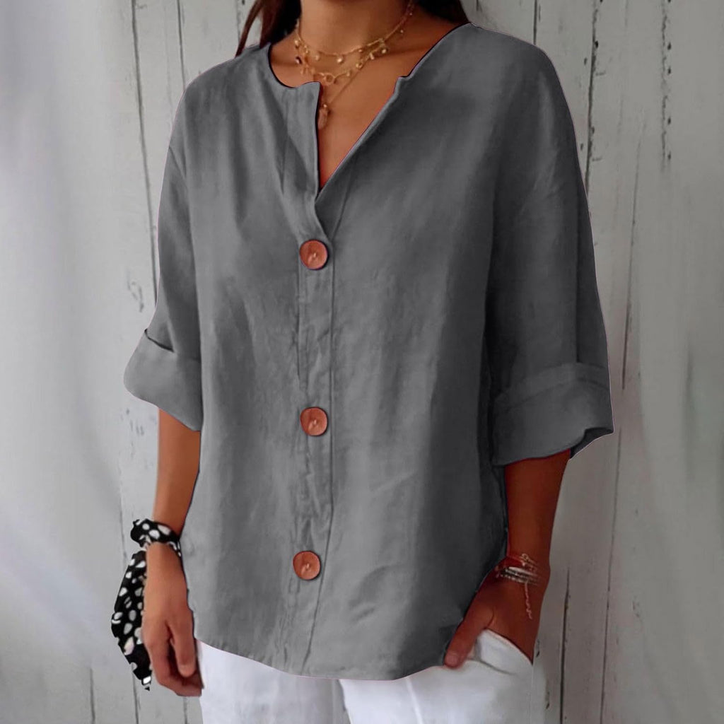 Women's Summer Blouse with Loose Fit and Breathable Linen 4