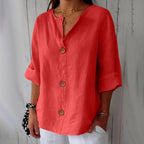 Women's Summer Blouse with Loose Fit and Breathable Linen 5