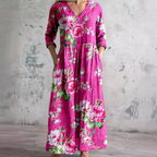 Women's Summer Dress with V-Neck and Floral Pattern 5