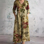 Women's Summer Dress with V-Neck and Floral Pattern 7
