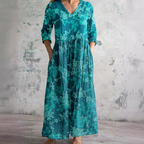 Women's Summer Dress with V-Neck and Floral Pattern 9
