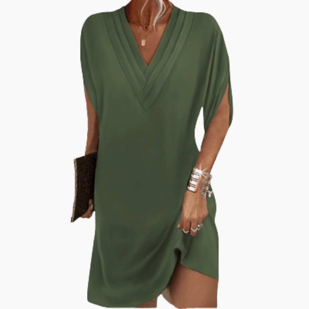 Women’s Tunic Dress with V-Neck and Side Slits 0