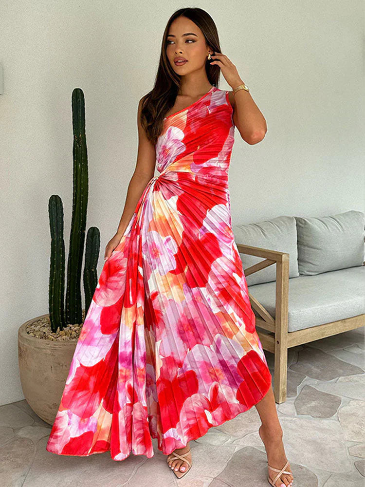 Women's Wedding Guest Maxi Dress | Pleated Floral 5