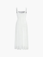 Women's Wedding Guest Midi Dress | A-Line Square Neck 3