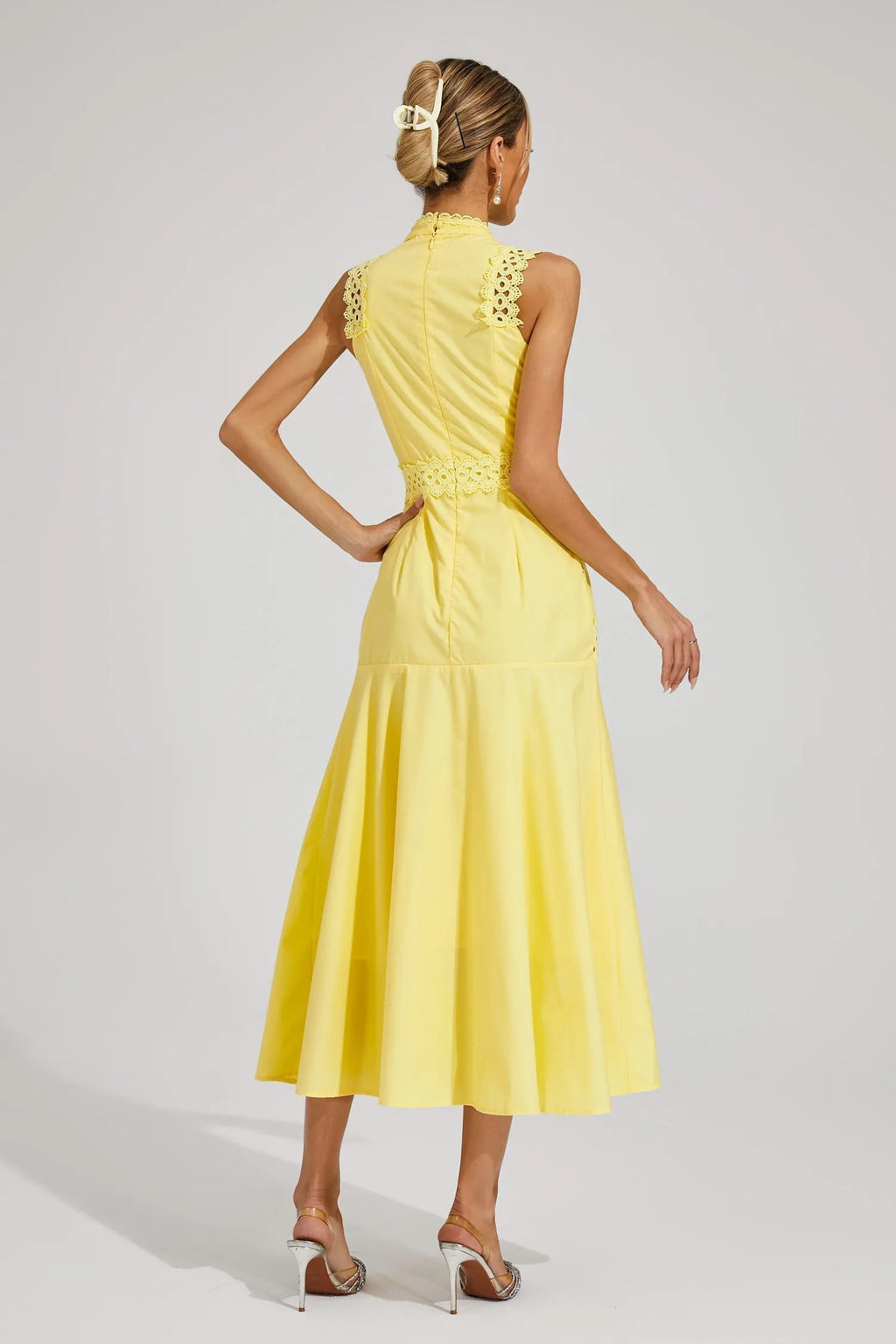 Women's Wedding Guest Midi Dress | Sleeveless Lace 2