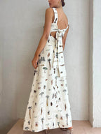 Women's White Maxi Dress | Square Neck 3