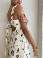Women's White Maxi Dress | Square Neck 4