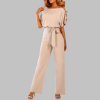 Women's Wide-Leg Jumpsuit | Belted Batwing Sleeve 2