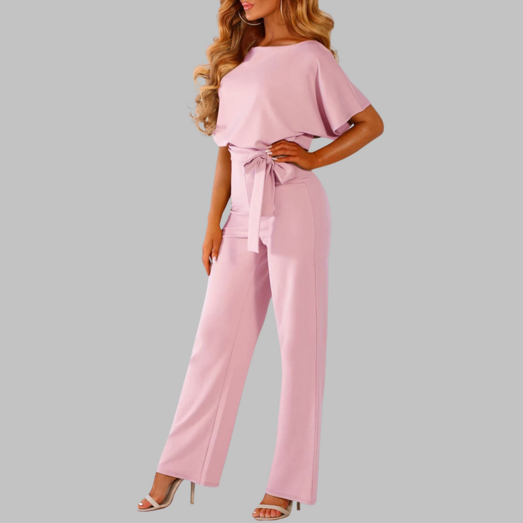 Women's Wide-Leg Jumpsuit | Belted Batwing Sleeve 3