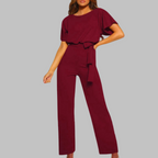 Women's Wide-Leg Jumpsuit | Belted Batwing Sleeve 5