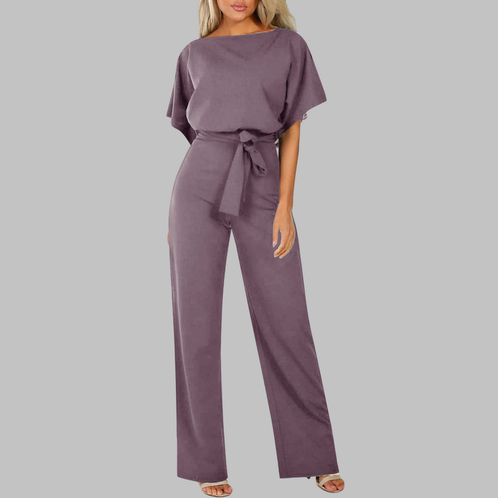 Women's Wide-Leg Jumpsuit | Belted Batwing Sleeve 8