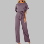 Women's Wide-Leg Jumpsuit | Belted Batwing Sleeve 8