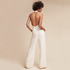 Women's Wide-Leg Jumpsuit | Halter Deep V 8