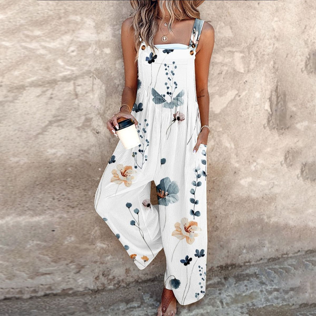 Women's Wide-Leg Jumpsuit | Sleeveless Floral 0